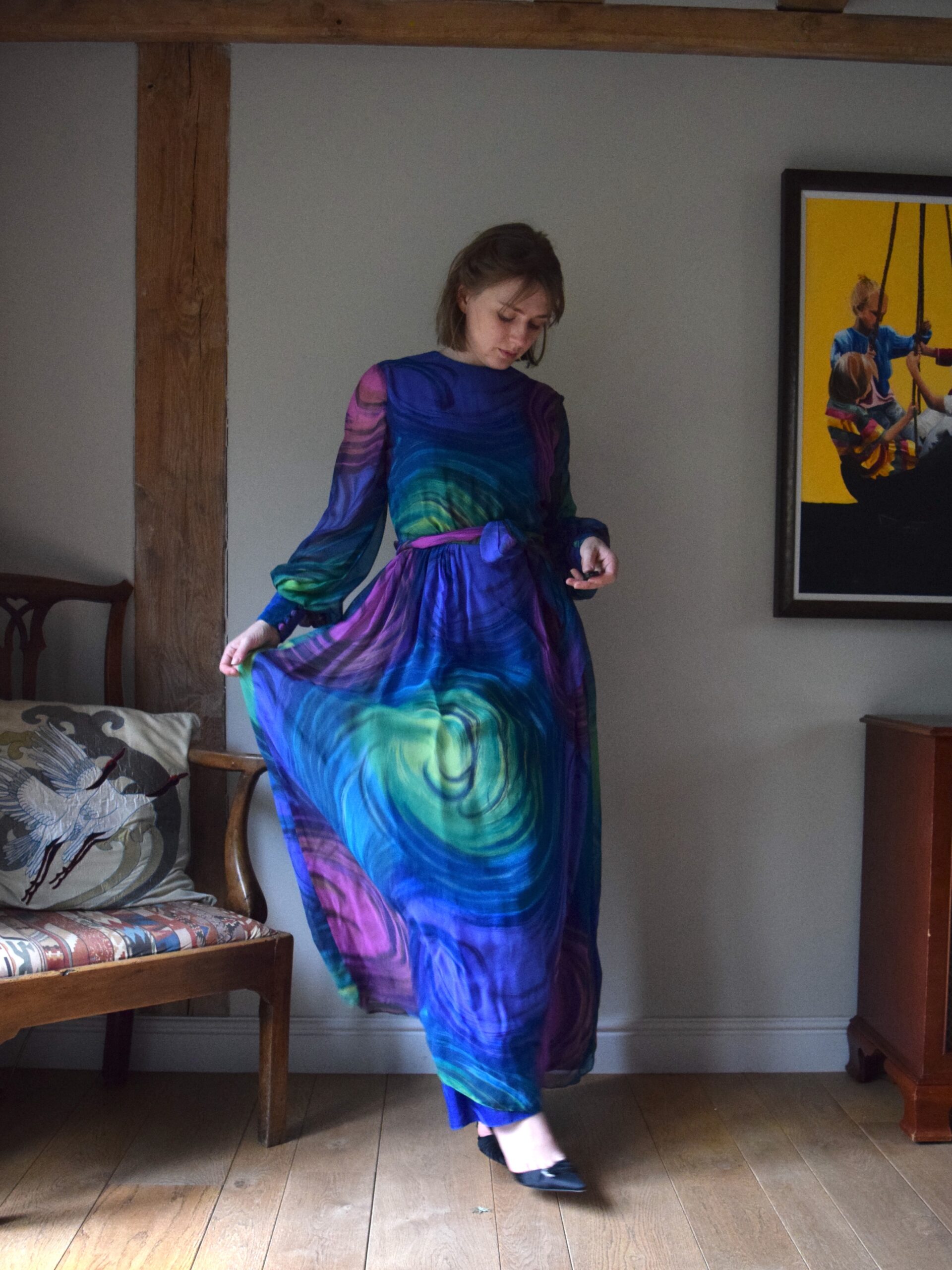 70s hotsell silk dress