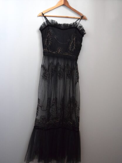 1930s Tulle Ruffle Party Dress. 34" Chest - Image 3