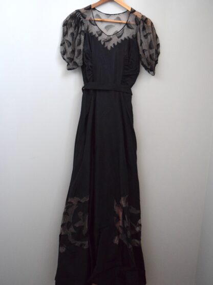 1930s Satin and Lace Party Dress. 28" Waist - Image 4